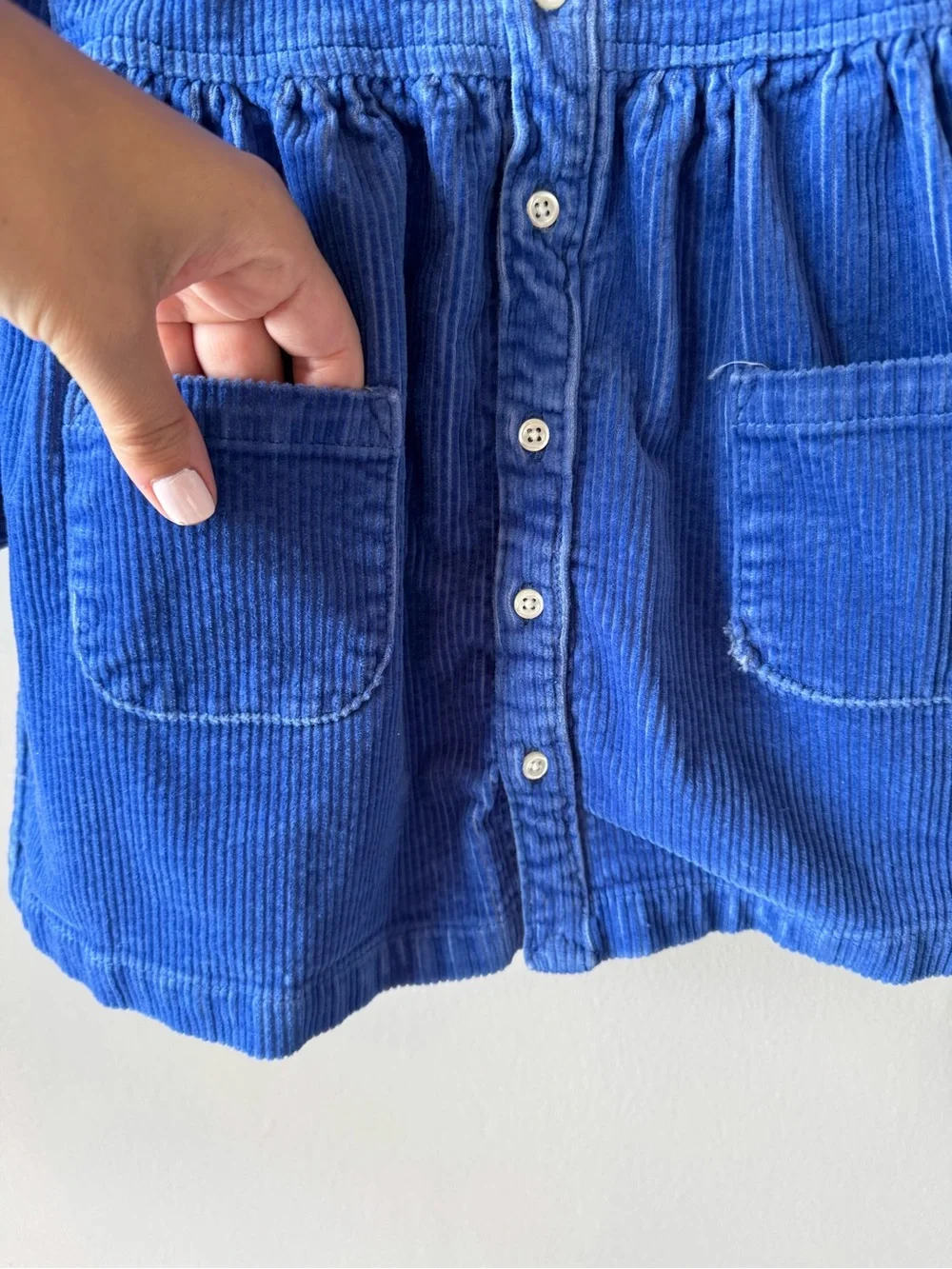 Polo Ralph Lauren Toddler Blue Corduroy Button Down‎ Pocket Dress Size 4T